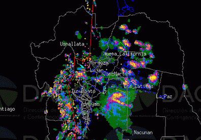 Mapa de Contingencias Climáticas de las 17:37.