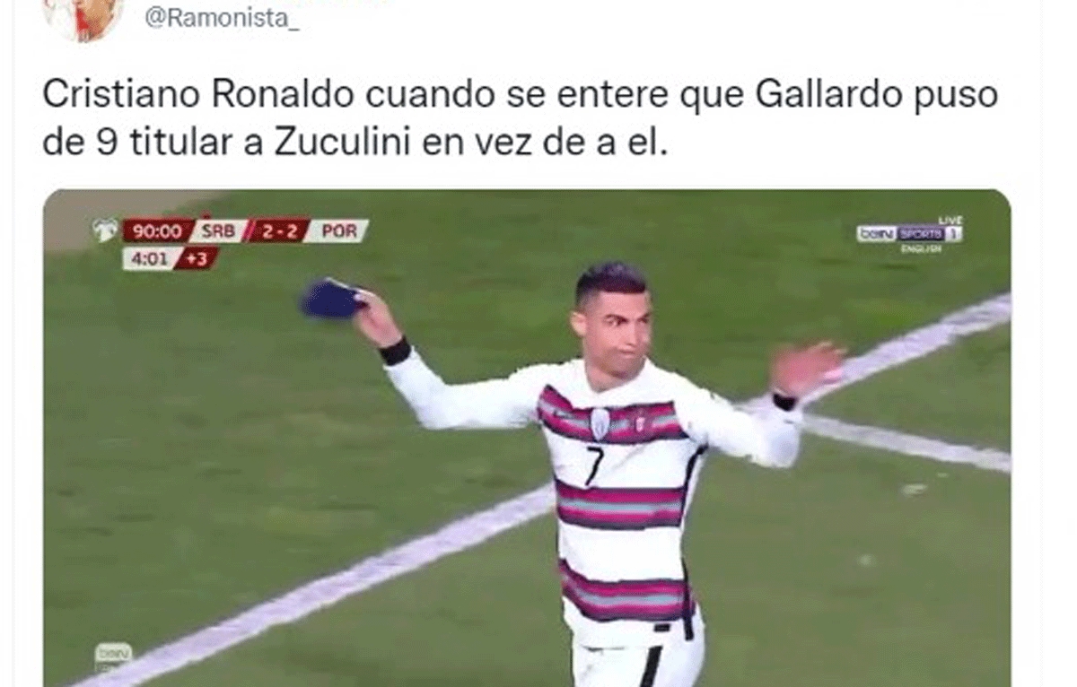 los desopilantes memes por la vuelta de gallardo, como dt de cristiano ante messi