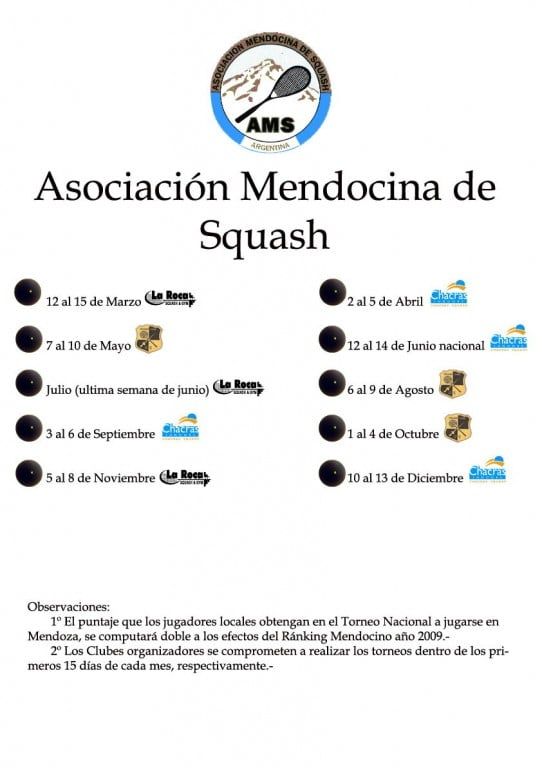 Squash - Calendario 2009