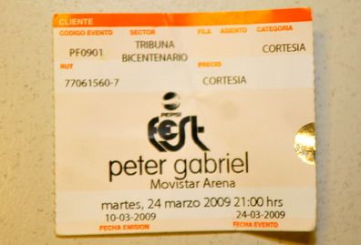 Entrada Peter Gabriel - PORTADA