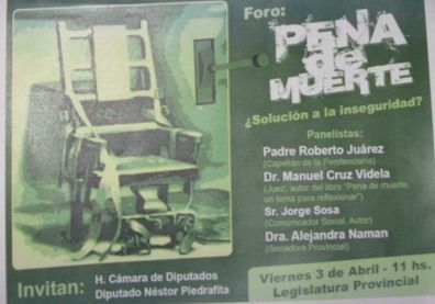 Afiche foro pena de muerte