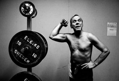 Deportista viejo etiqueta negra