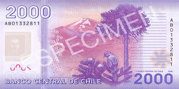 Billete chile Reverso 2000