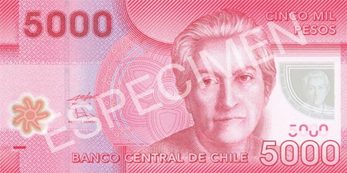 Billete chile anverso 5000