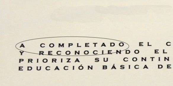 Certificado interior
