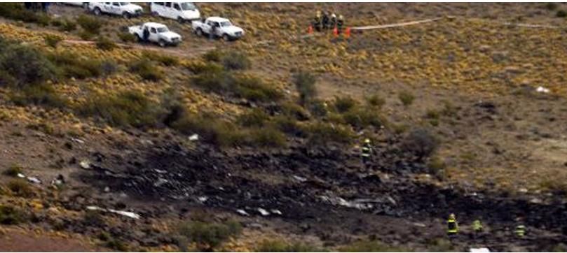 Imagen de la zona donde cayó el avion