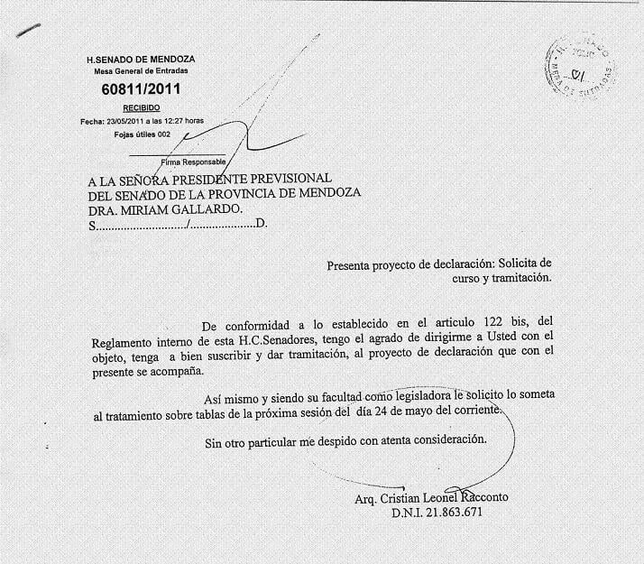 Nota present. Proy Declar.