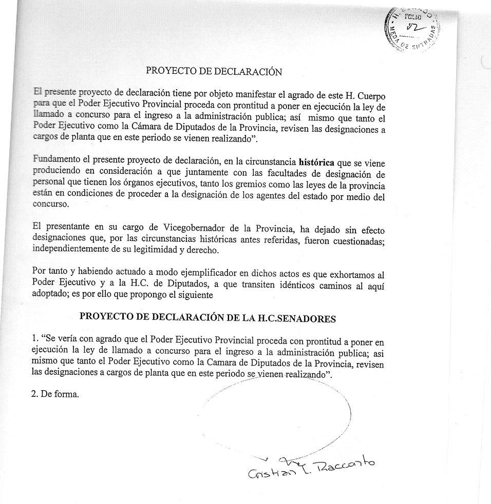 Proyecto Declar. Nombr.