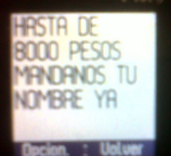 Mensajito de texto celular interior dos