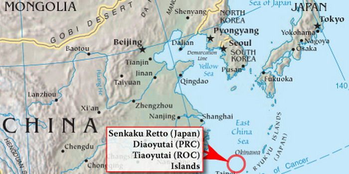 Diaoyu Senkaku islas china japón
