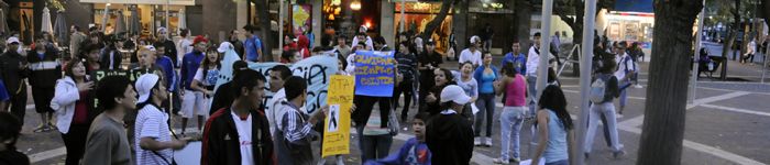 Manifestación por Franco Díaz en la Legislatura - faja