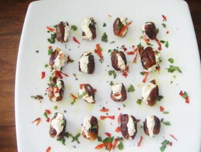 Dátiles rellenos plato interior