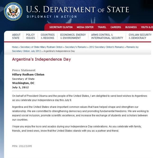 EEUU facsimil saludo independencia