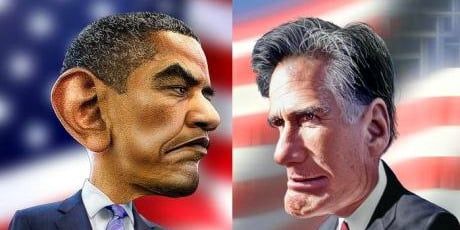 Obama romney caricaturas n