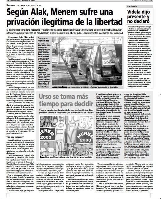 Julio alak diario cuando defendía a menem interior