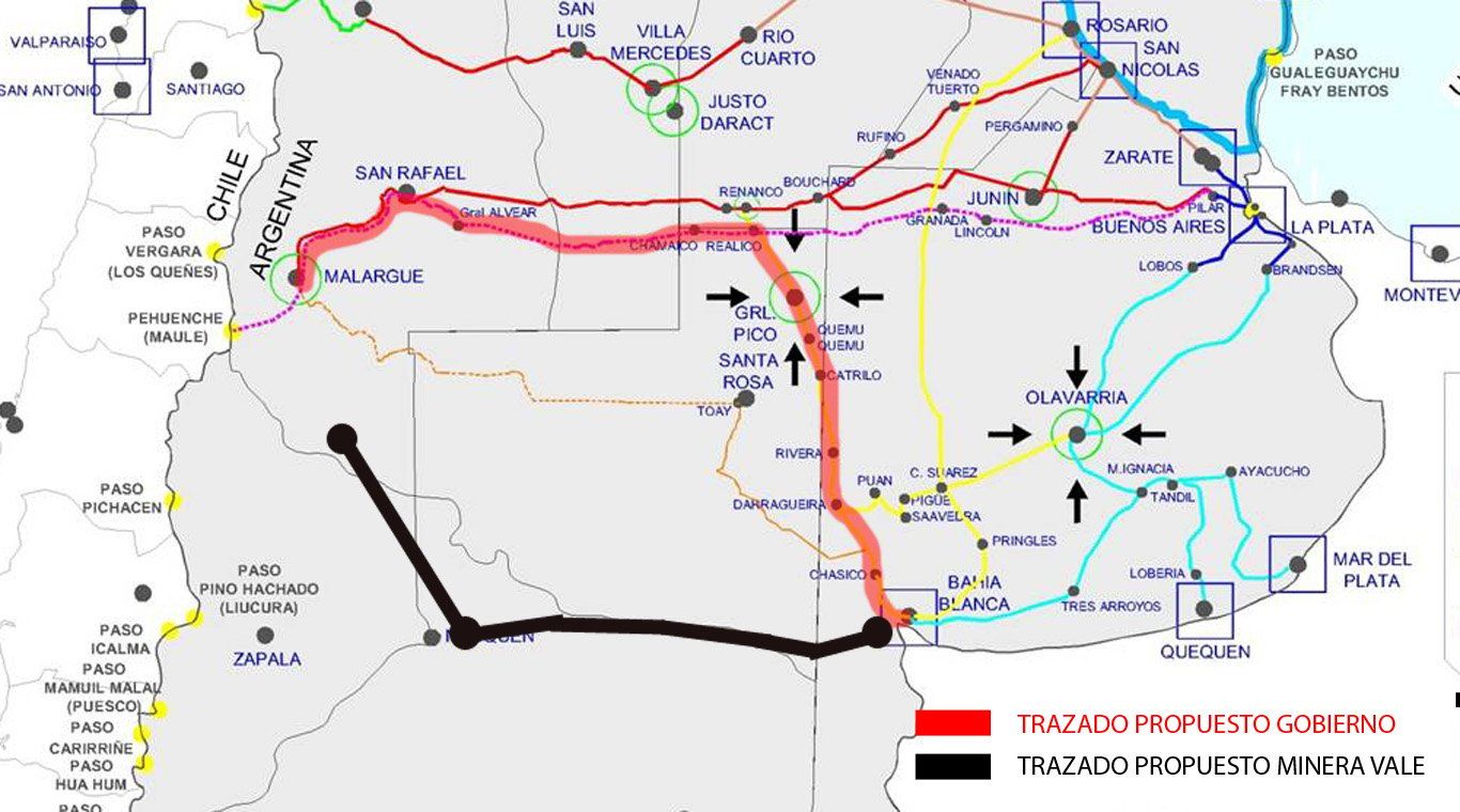 Mapa tren VALE