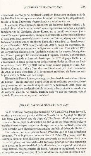 Frattini renuncia papa