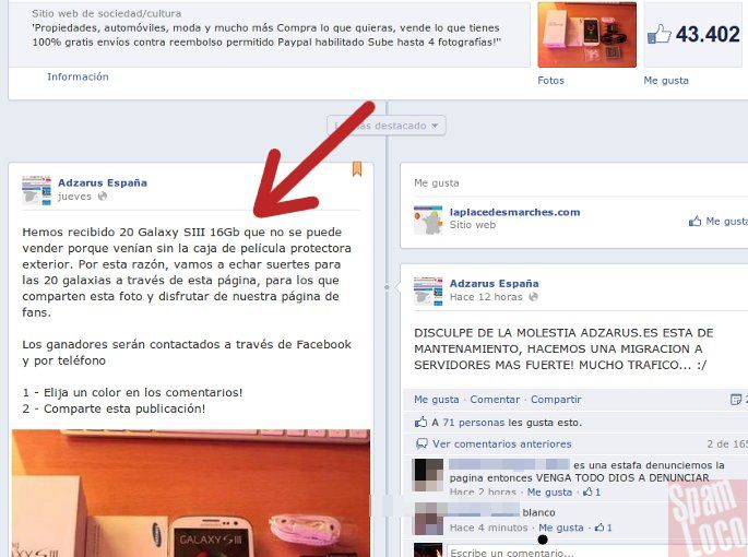 Sorteo falso-facebook