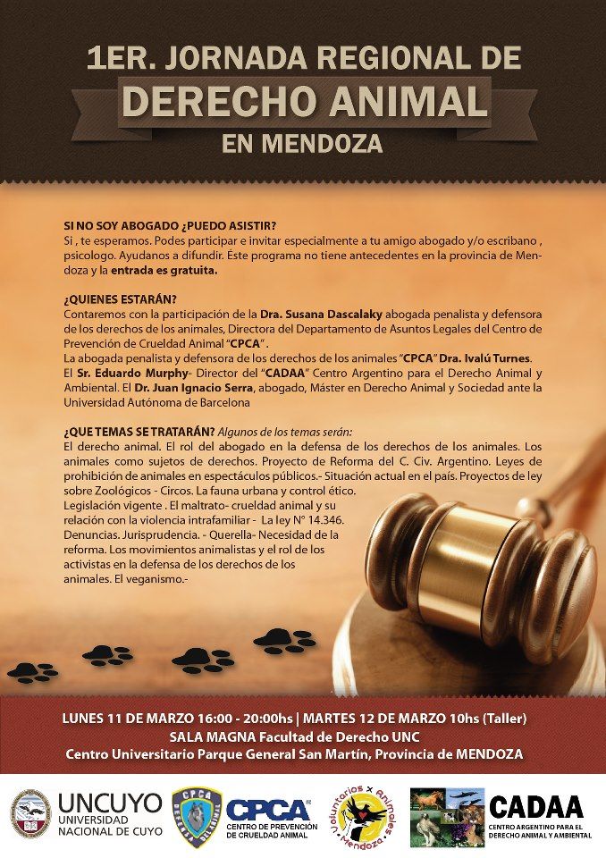 Afiche jornada derecho animal