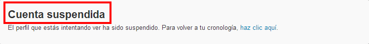 Twitter Cuenta Suspendida