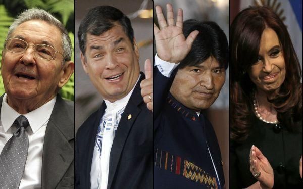 Raúl Castro-Rafael-Correa-Evo-Morales-y-Cristina-Fernández