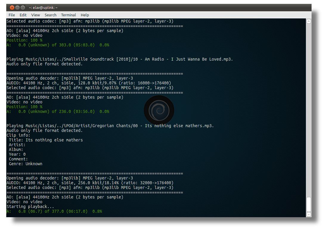 Mplayer terminal