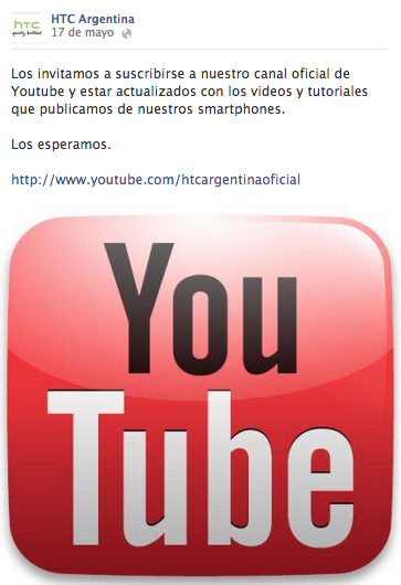 Promocion youtube htc