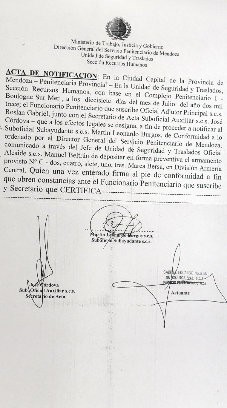 Notificación Gobierno a Penitenciarios