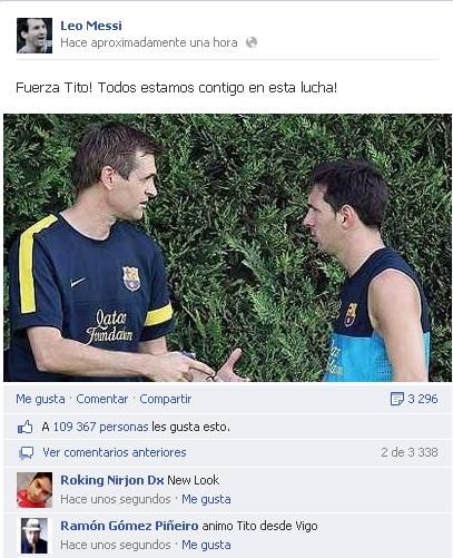 Mensaje messi vilanova