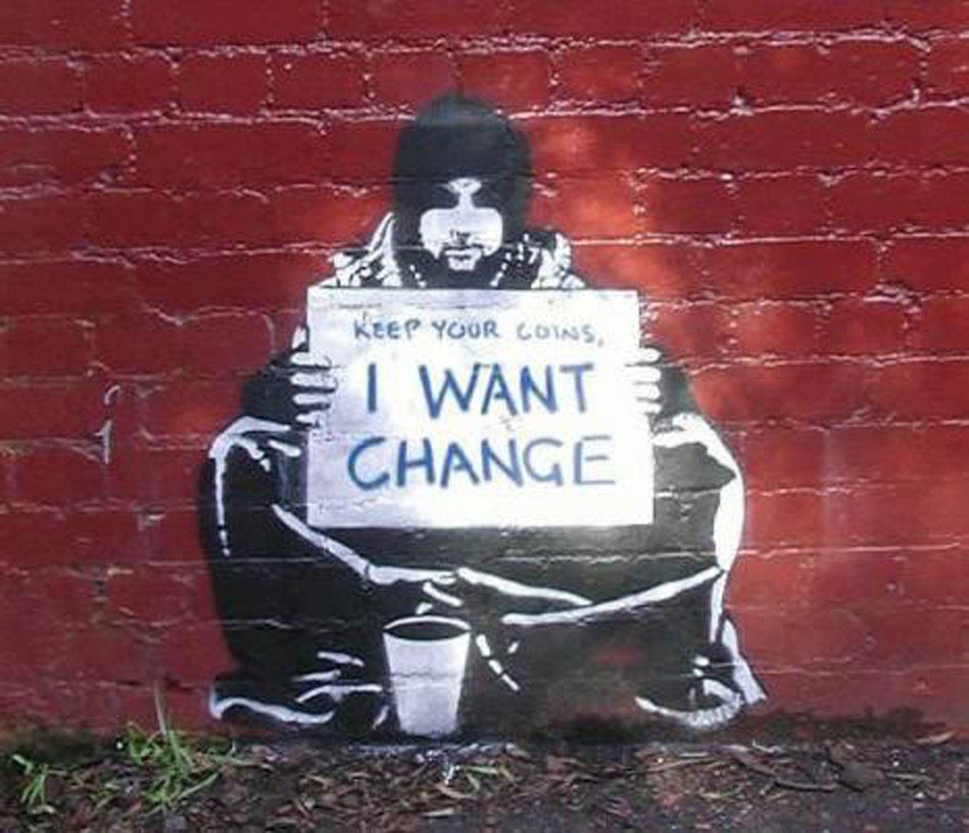 Banksy coins-change