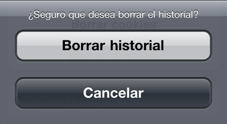 Borrar historial