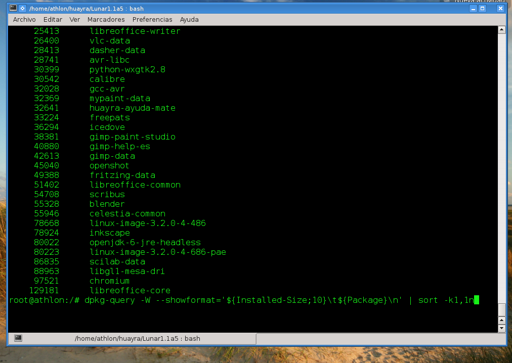 Paso 3 como_ver-size_paquetes_instalados