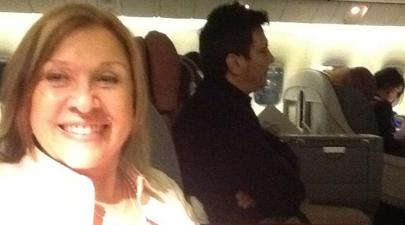 Olga Pura de Arrabal comentario en Facebook sobre Beberly Hills y fotos en viaje en o a EEUU octubre 2013 licencia y de paseo new