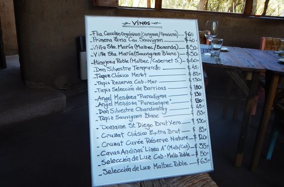 Carta vinos espacios del monte