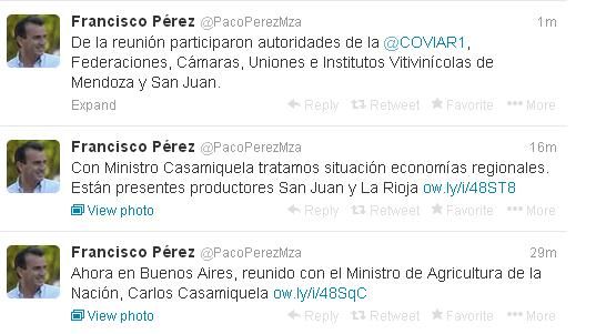 Tuits del gobernador con Casamiquela