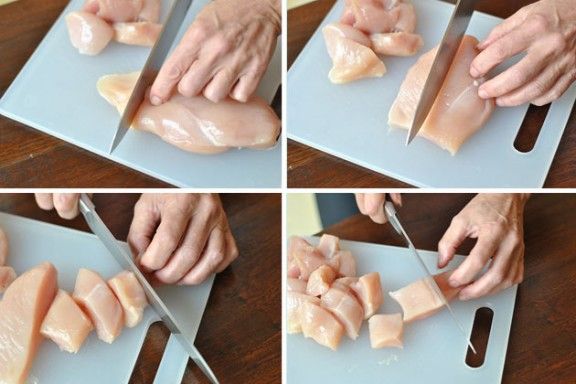 Pollo en cubos
