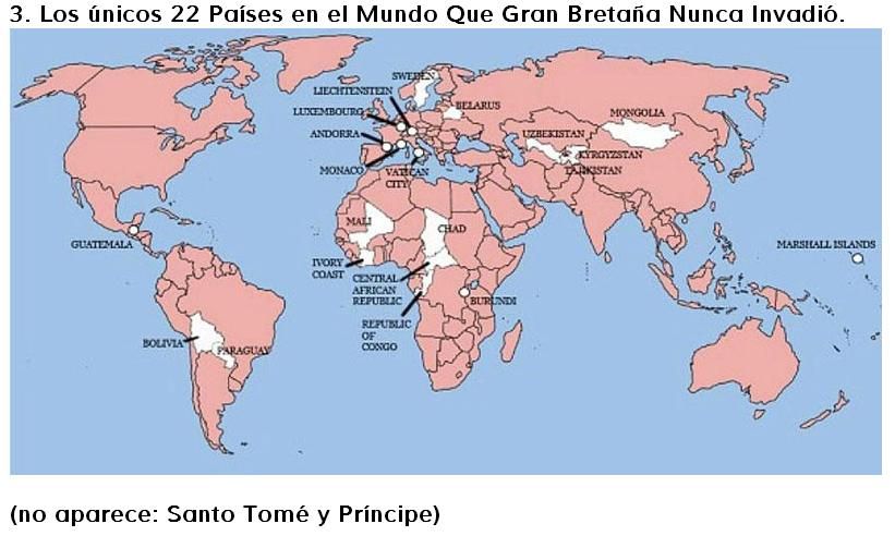 Países no invadidos por Gran Bretaña