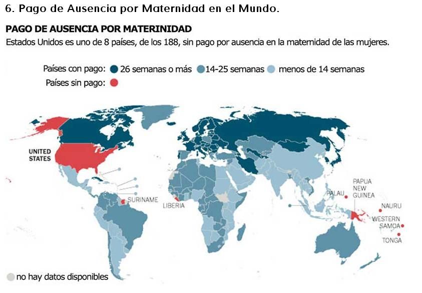 Países que no pagan maternidad