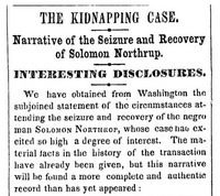 Nota sobre Salomon Northup New York Time