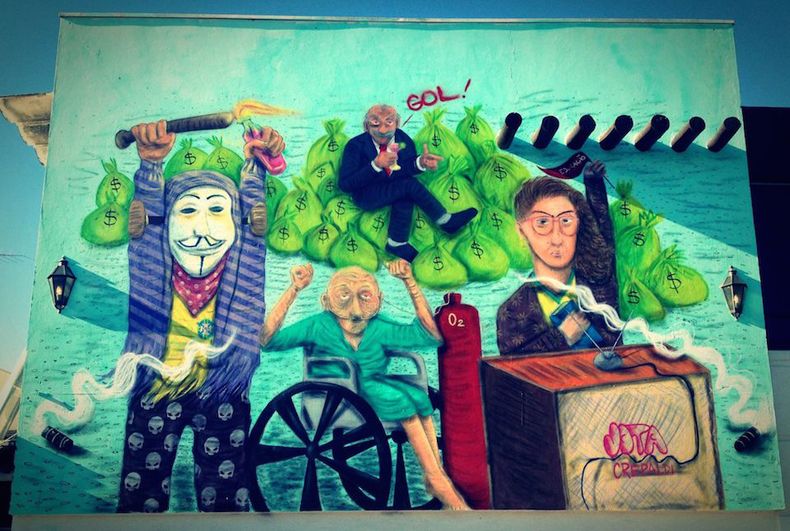 Artistas callejeros contra el Mundial 06