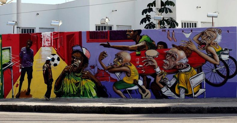Artistas callejeros contra el Mundial 13