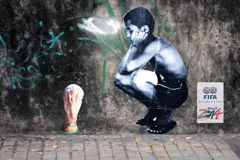 Artistas callejeros contra el Mundial 16