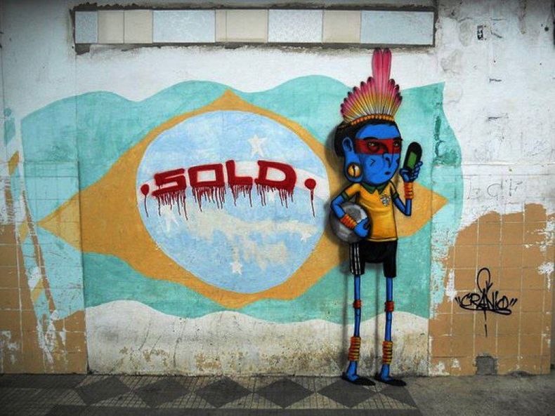 Artistas callejeros contra el Mundial 20