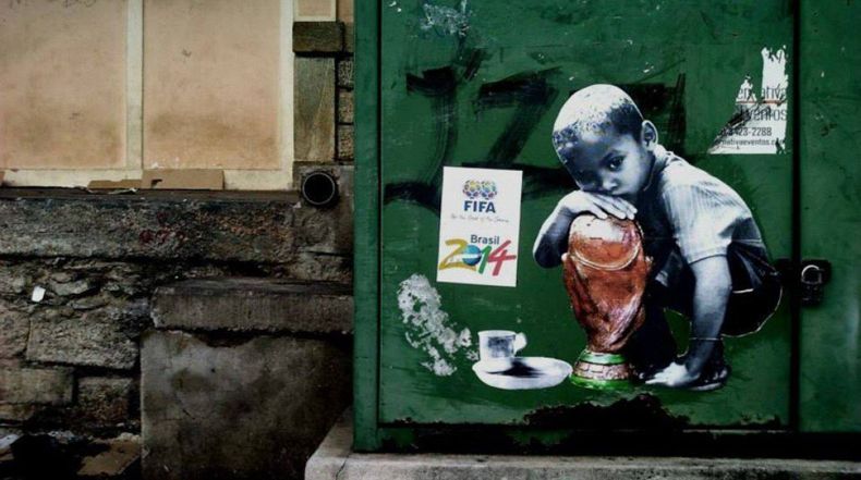 Artistas callejeros contra el Mundial 22
