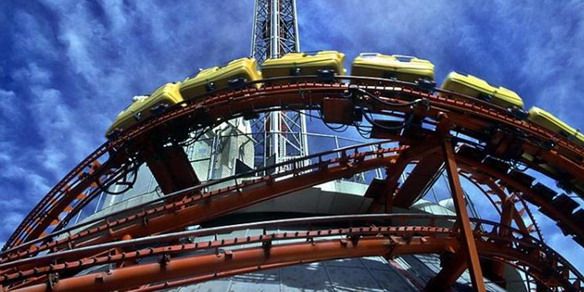 Stratosphere montaña rusa primer plano