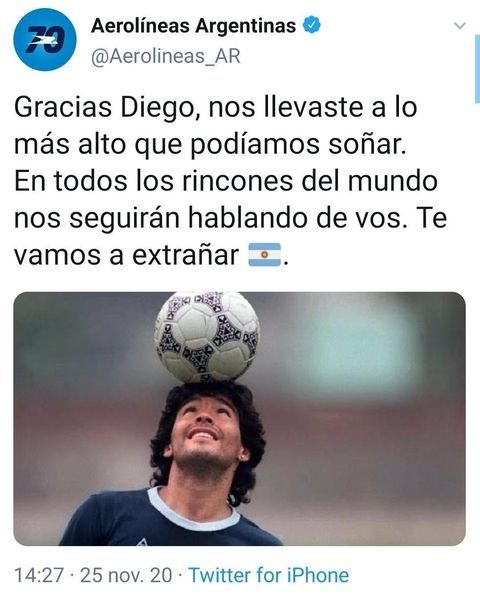 maradona Aerolíneas argentinas