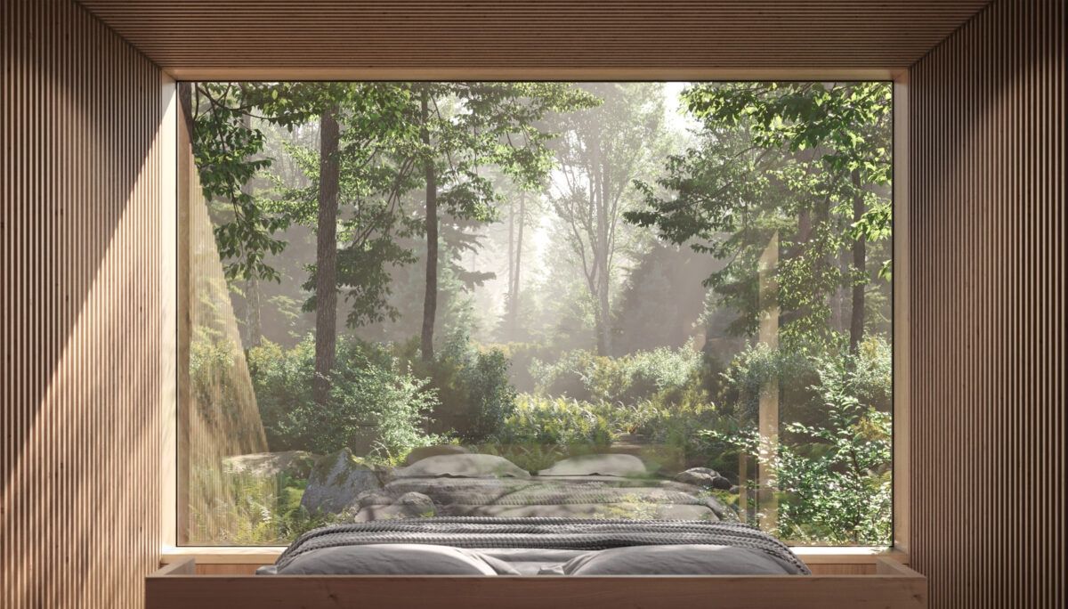 cabaña invisible bosque