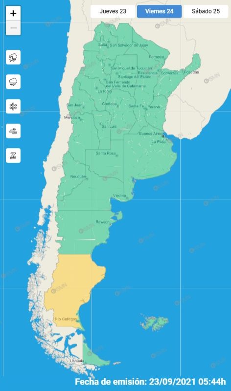 mapa alerta SMN