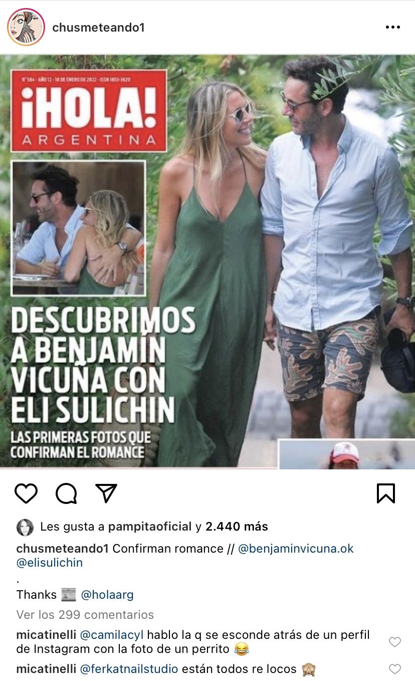 EN LA TAPA DE HOLA BENJAMIN SE MOSTRO CON LA AMIGA DE PAMPITA.
