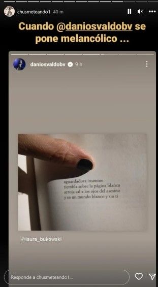 Historia de Daniel Osvaldo en Instagram.